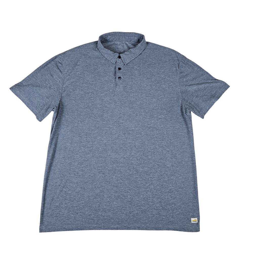 Vuori Polo Shirt Mens XL Blue Heather Strato Tech Short Sleeve V188